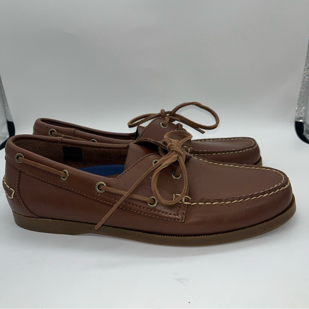 Lands End Brown Leather Loafers Driving Shoes Size 10 D.